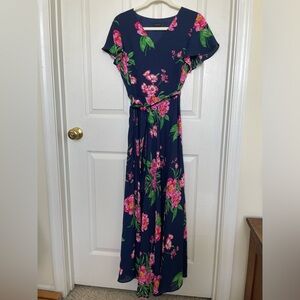 Talbots Floral Navy dress